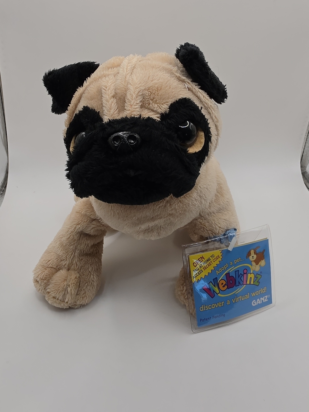 Webkinz Plush Pug Dog Toy - Beige and Black